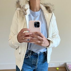 Like new fluffy inside jacket with hood